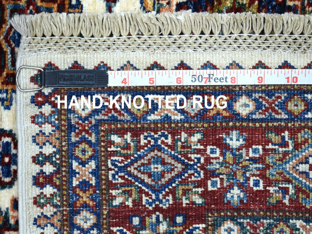 3'10" x 5'0" New Hand Knotted Ivory Wool Rectangle Oriental Rug - MOA10267723