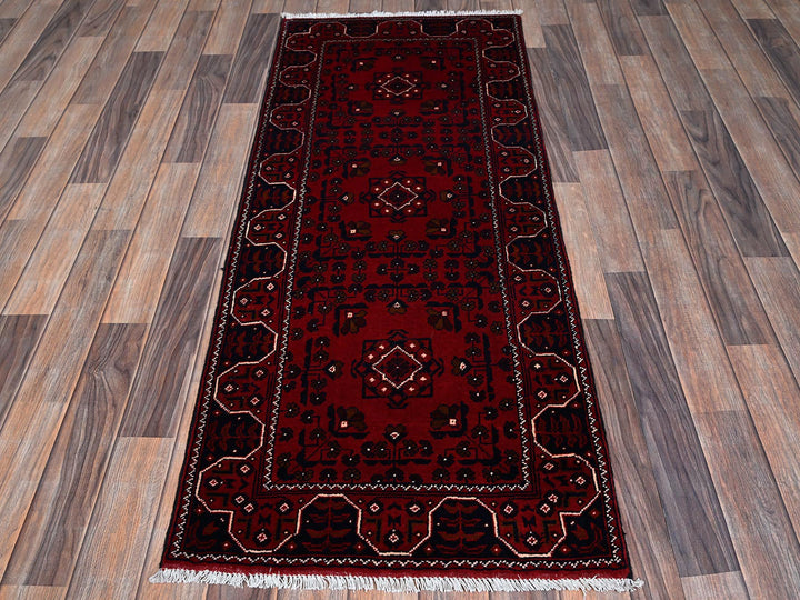 2'2" x 5'4" New Hand Knotted Red Wool Runner Oriental Rug - MOA102677