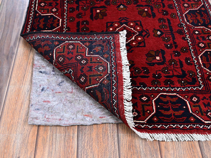 2'2" x 5'4" New Hand Knotted Red Wool Runner Oriental Rug - MOA102677