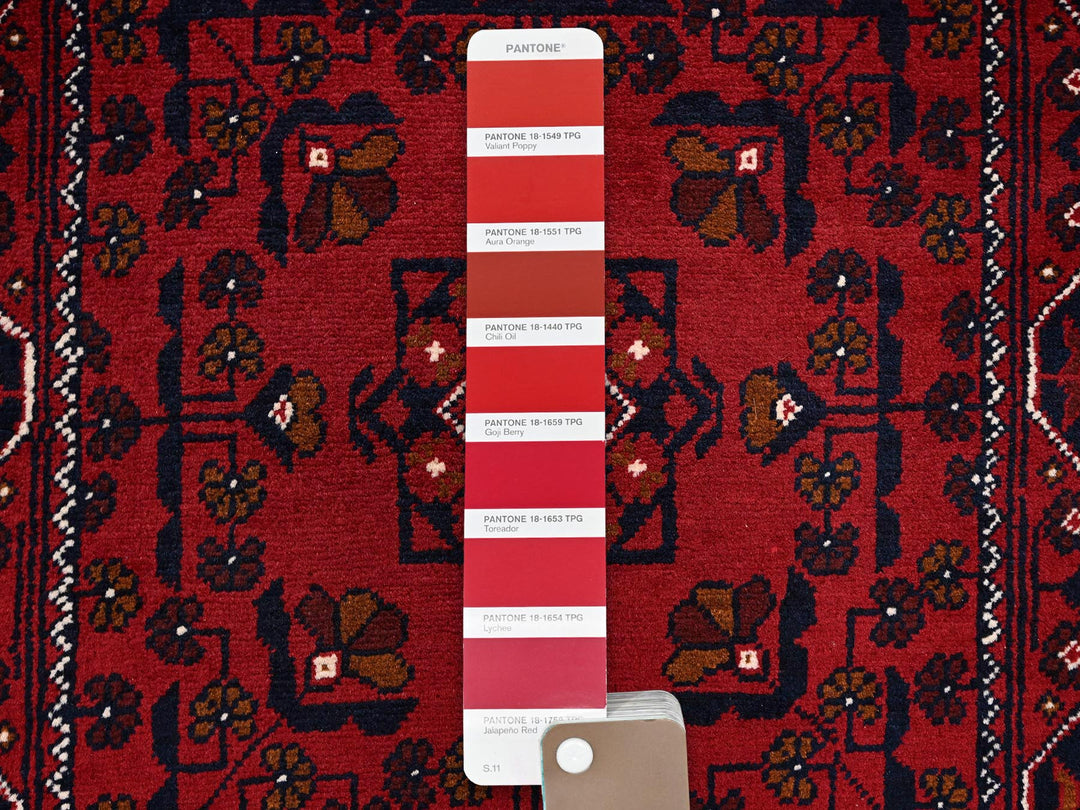 2'2" x 5'4" New Hand Knotted Red Wool Runner Oriental Rug - MOA102677