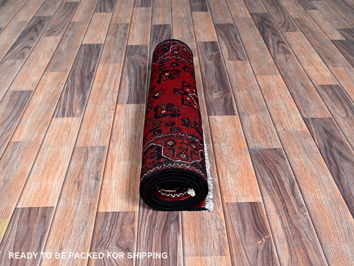 2'2" x 5'4" New Hand Knotted Red Wool Runner Oriental Rug - MOA102677