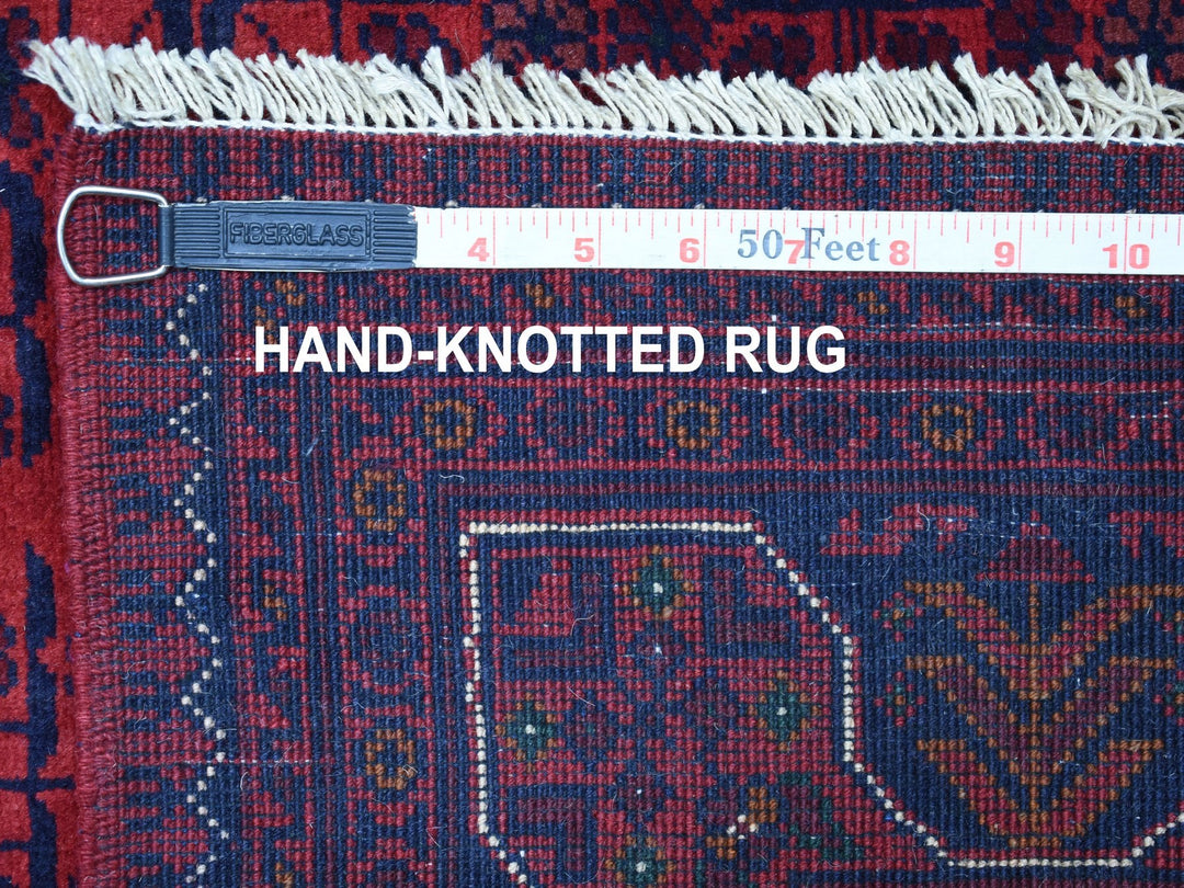 4'1" x 5'9" New Hand Knotted Red Wool Rectangle Oriental Rug - MOA10267811