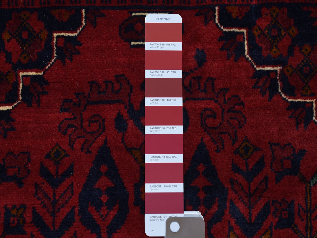 3'3" x 4'8" New Hand Knotted Red Wool Rectangle Oriental Rug - MOA10267816