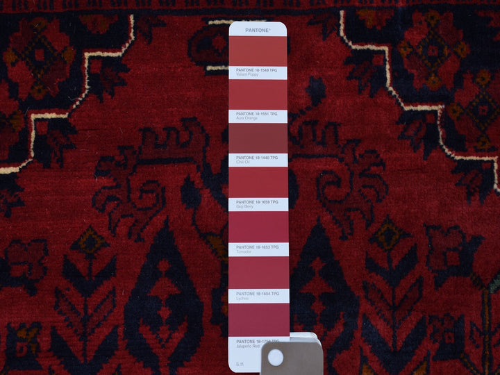 3'3" x 4'8" New Hand Knotted Red Wool Rectangle Oriental Rug - MOA10267816