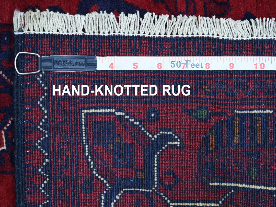 3'3" x 4'10" New Hand Knotted Red Wool Rectangle Oriental Rug - MOA10267817