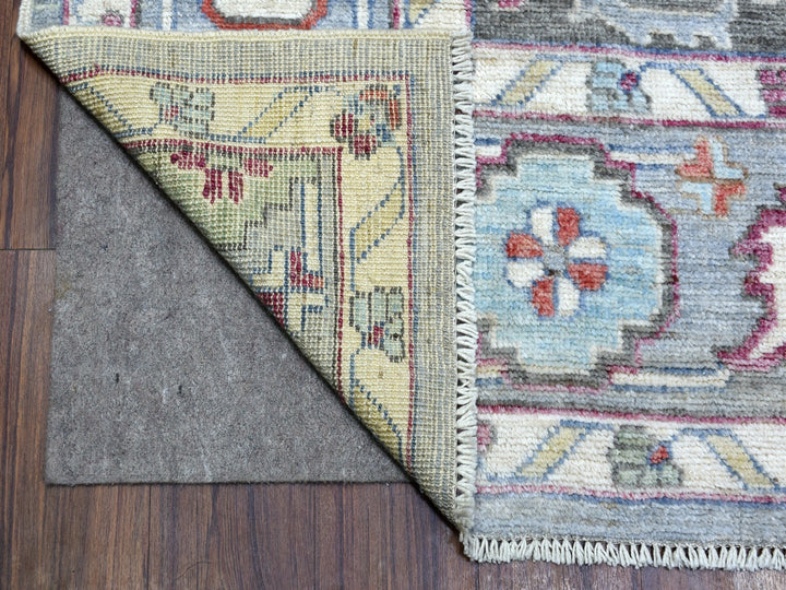 9'0" x 12'0" New Hand Knotted Grey Wool Rectangle Oriental Rug - MOA10267899