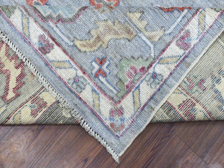 9'0" x 12'0" New Hand Knotted Grey Wool Rectangle Oriental Rug - MOA10267899