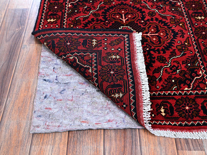 2'3" x 5'2" New Hand Knotted Red Wool Runner Oriental Rug - MOA102678