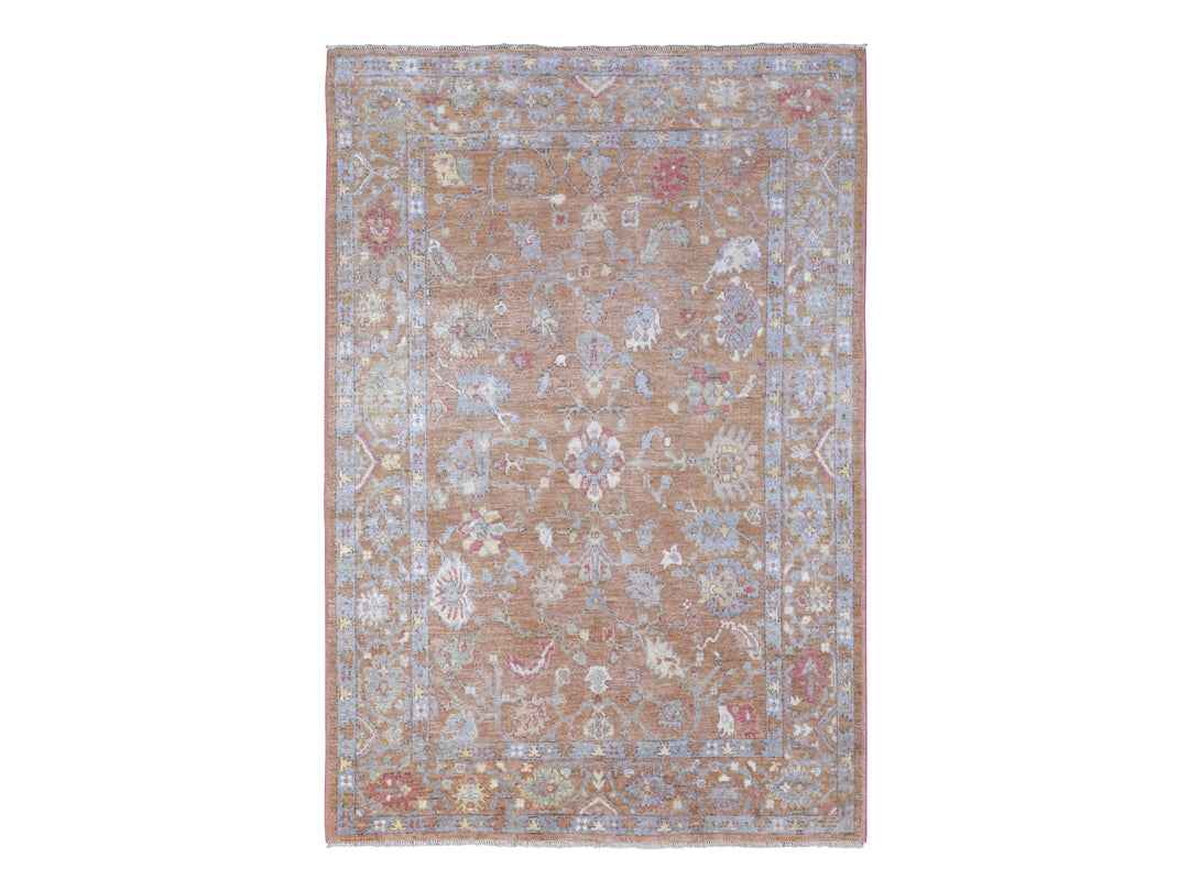 6'1" x 8'10" New Hand Knotted Brown Wool Rectangle Oriental Rug - MOA10267947