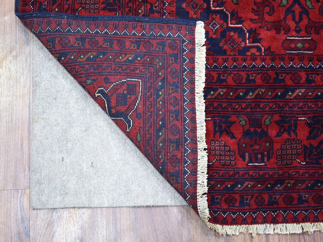 5'8" x 7'7" New Hand Knotted Red Wool Rectangle Oriental Rug - MOA10267952