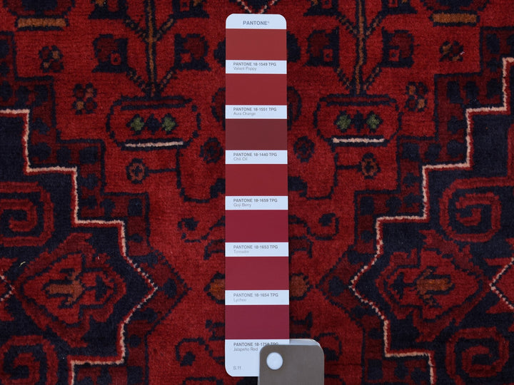 5'8" x 7'7" New Hand Knotted Red Wool Rectangle Oriental Rug - MOA10267952