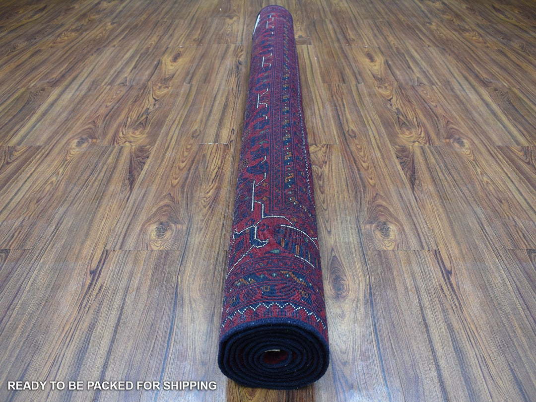 5'8" x 7'7" New Hand Knotted Red Wool Rectangle Oriental Rug - MOA10267952