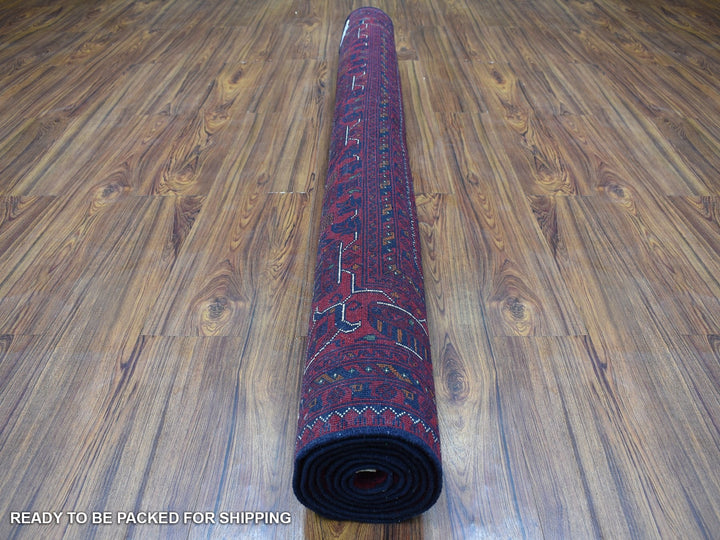 5'8" x 7'7" New Hand Knotted Red Wool Rectangle Oriental Rug - MOA10267952