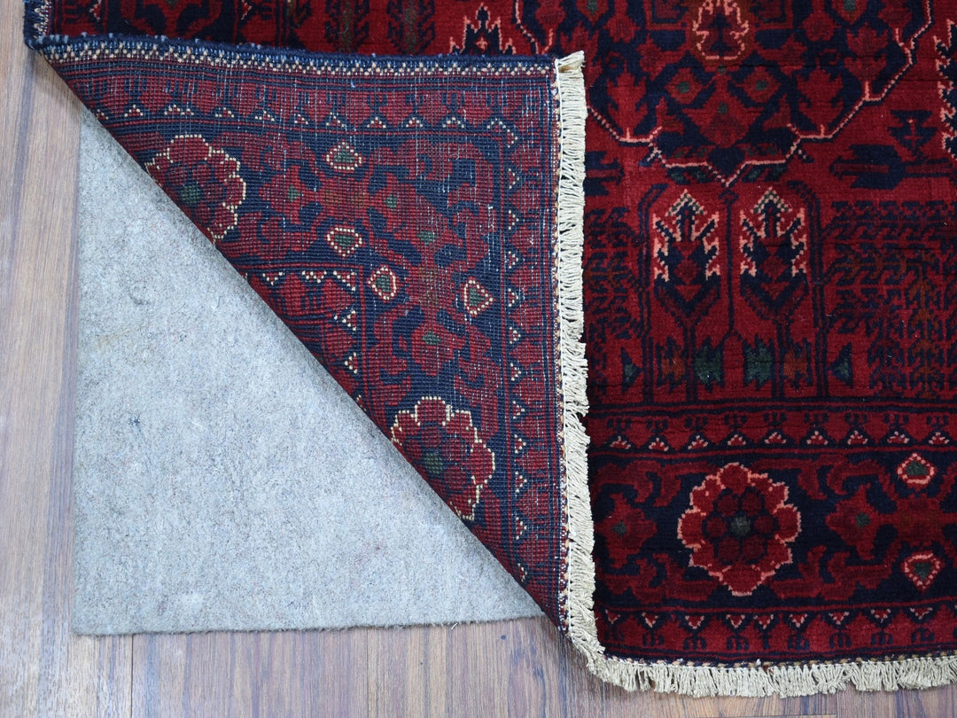 3'3" x 4'10" New Hand Knotted Red Wool Rectangle Oriental Rug - MOA10267957