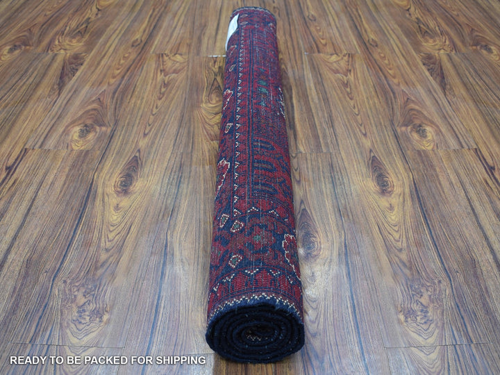 3'3" x 4'10" New Hand Knotted Red Wool Rectangle Oriental Rug - MOA10267957