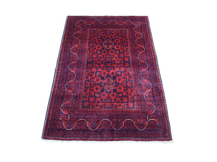 3'3" x 4'8" New Hand Knotted Red Wool Rectangle Oriental Rug - MOA10267958
