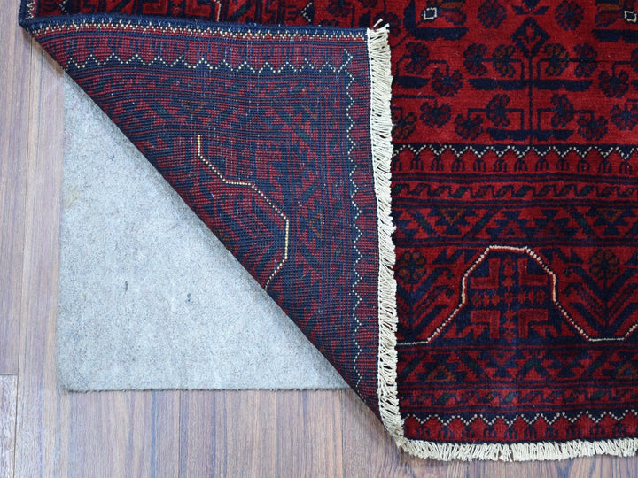 3'3" x 4'8" New Hand Knotted Red Wool Rectangle Oriental Rug - MOA10267958