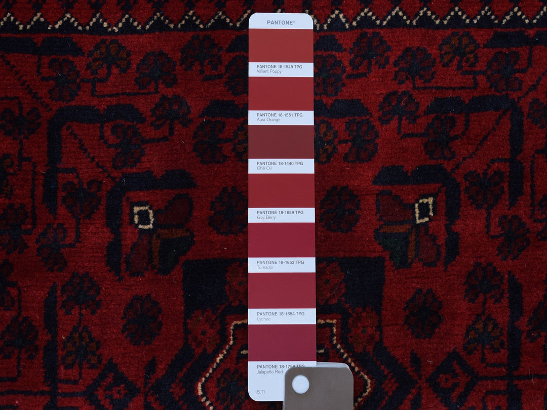 3'3" x 4'8" New Hand Knotted Red Wool Rectangle Oriental Rug - MOA10267958