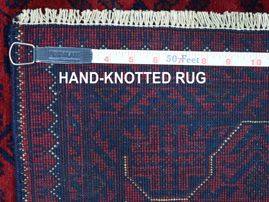3'3" x 4'8" New Hand Knotted Red Wool Rectangle Oriental Rug - MOA10267958