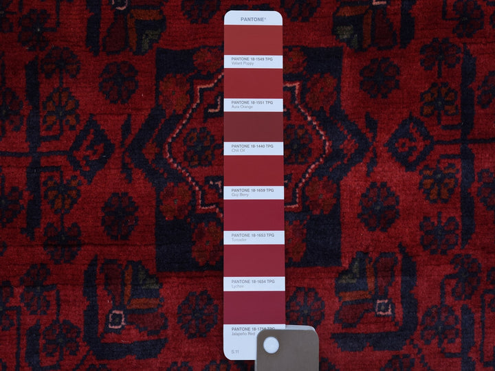3'3" x 4'10" New Hand Knotted Red Wool Rectangle Oriental Rug - MOA10267960