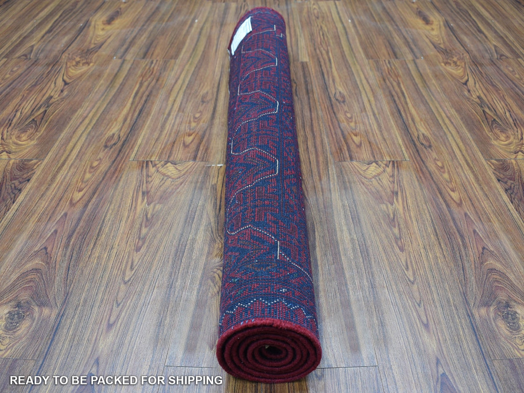 3'3" x 4'10" New Hand Knotted Red Wool Rectangle Oriental Rug - MOA10267960