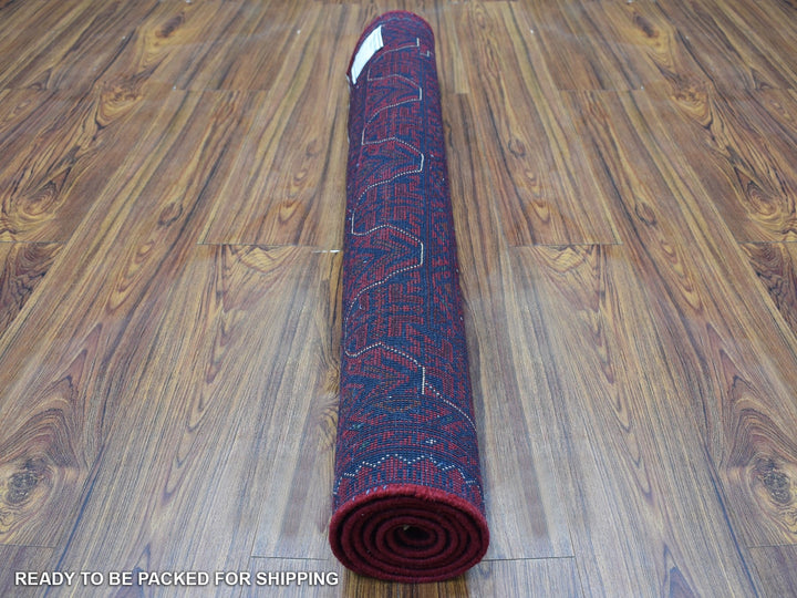 3'3" x 4'10" New Hand Knotted Red Wool Rectangle Oriental Rug - MOA10267960