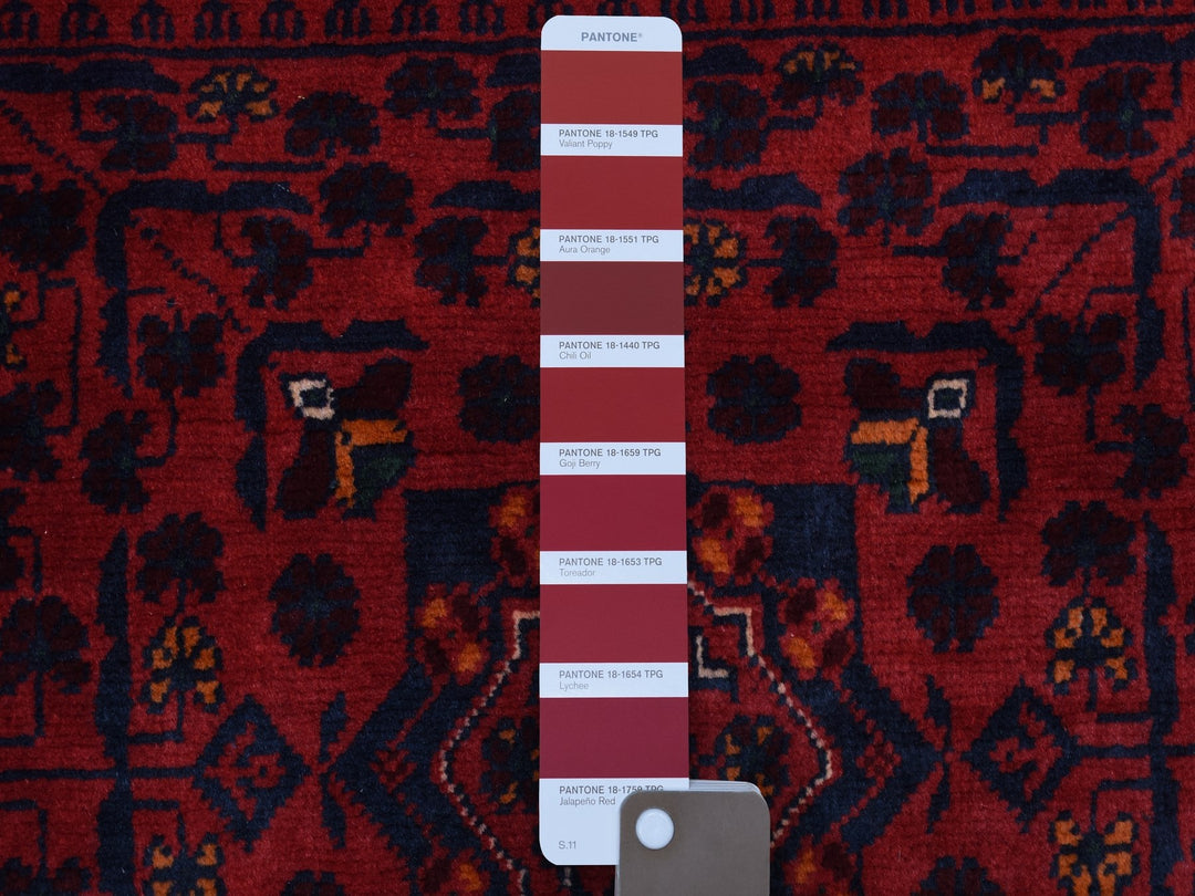 3'3" x 5'0" New Hand Knotted Red Wool Rectangle Oriental Rug - MOA10267961