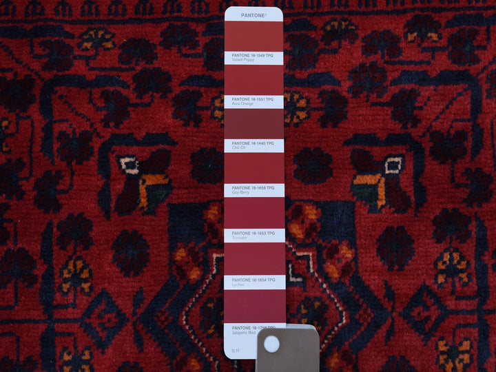 3'3" x 5'0" New Hand Knotted Red Wool Rectangle Oriental Rug - MOA10267961