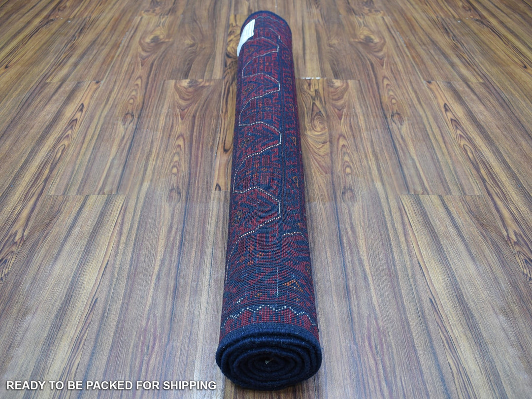 3'3" x 5'0" New Hand Knotted Red Wool Rectangle Oriental Rug - MOA10267961