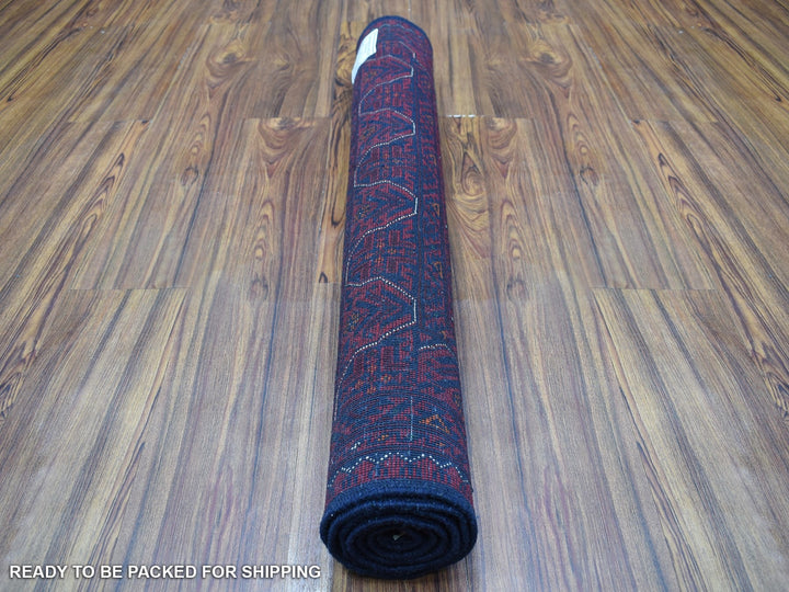 3'3" x 5'0" New Hand Knotted Red Wool Rectangle Oriental Rug - MOA10267961