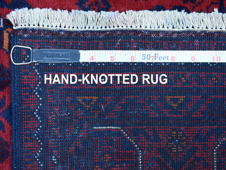 3'3" x 5'0" New Hand Knotted Red Wool Rectangle Oriental Rug - MOA10267961