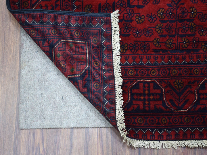 3'4" x 4'10" New Hand Knotted Red Wool Rectangle Oriental Rug - MOA10267964