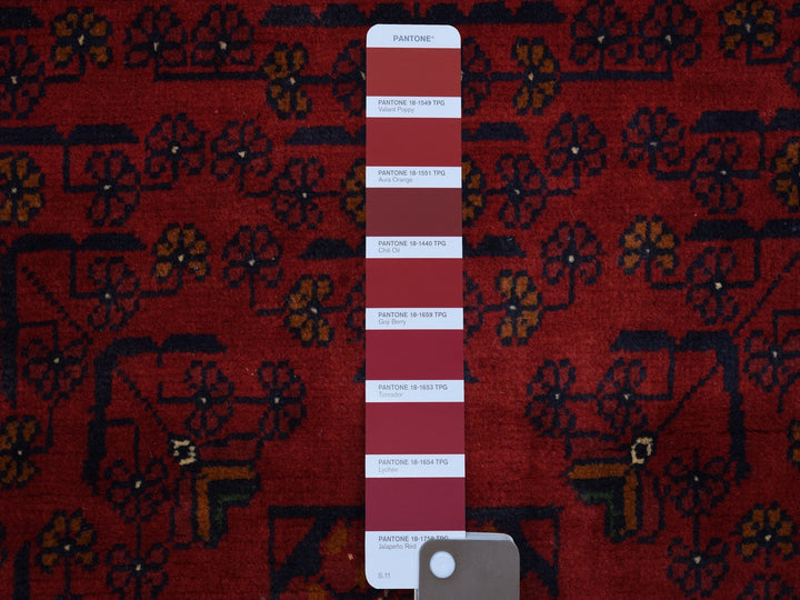 3'4" x 4'10" New Hand Knotted Red Wool Rectangle Oriental Rug - MOA10267964