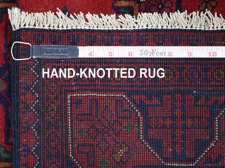 3'4" x 4'10" New Hand Knotted Red Wool Rectangle Oriental Rug - MOA10267964