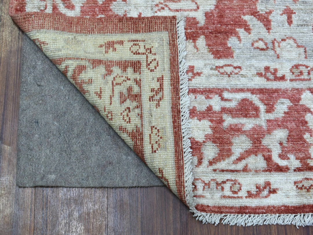 6'0" x 9'0" New Hand Knotted Red Wool Rectangle Oriental Rug - MOA10267987