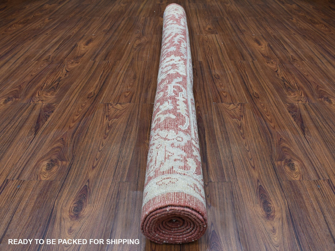 6'0" x 9'0" New Hand Knotted Red Wool Rectangle Oriental Rug - MOA10267987
