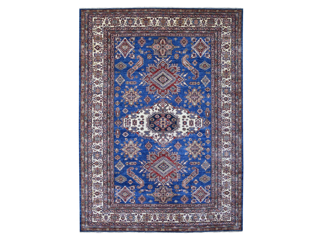 8'10" x 12'0" New Hand Knotted Blue Wool Rectangle Oriental Rug - MOA10267995
