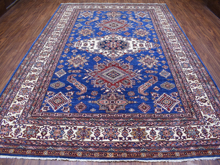 8'10" x 12'0" New Hand Knotted Blue Wool Rectangle Oriental Rug - MOA10267995