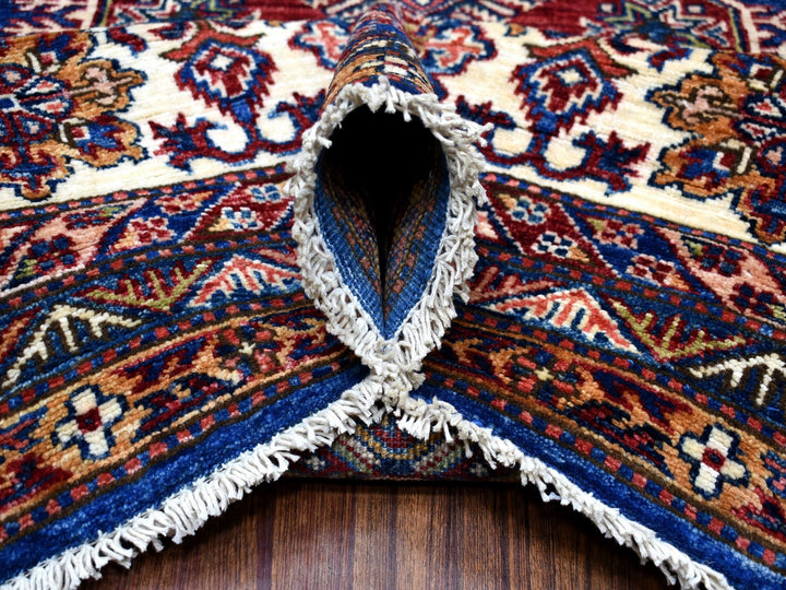 8'10" x 12'0" New Hand Knotted Blue Wool Rectangle Oriental Rug - MOA10267995