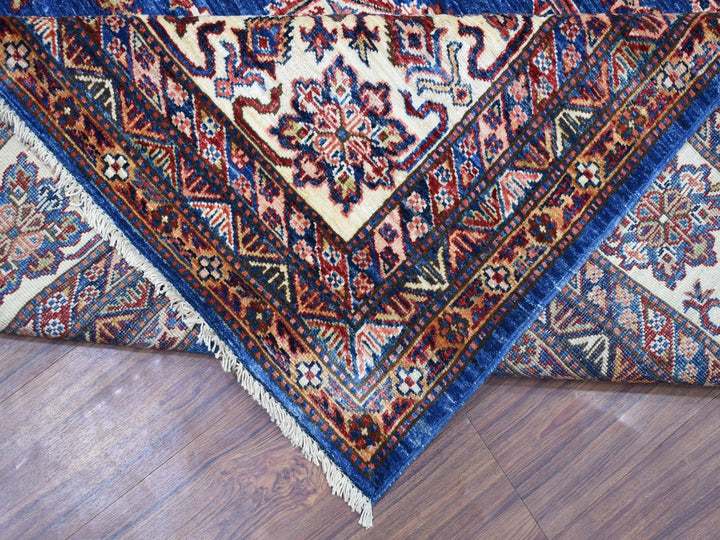 8'10" x 12'0" New Hand Knotted Blue Wool Rectangle Oriental Rug - MOA10267995