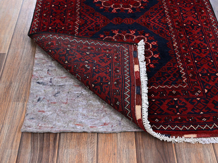 2'2" x 4'0" New Hand Knotted Red Wool Rectangle Oriental Rug - MOA102679