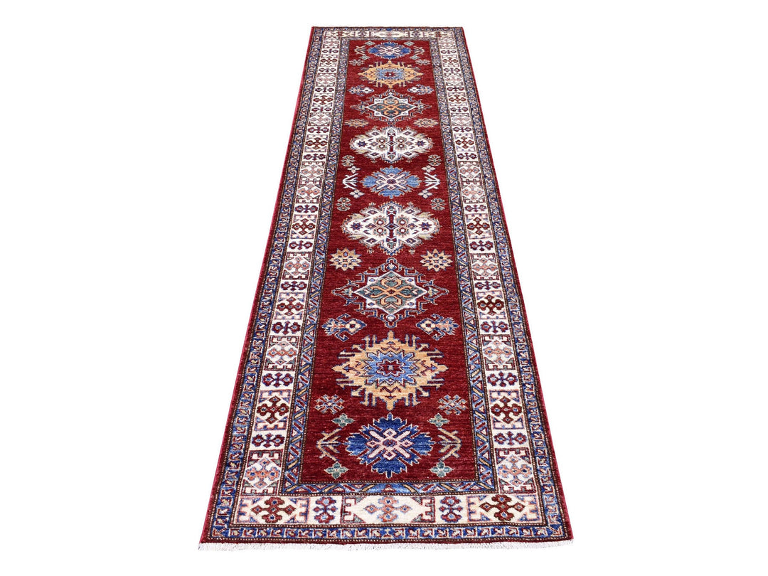 2'7" x 8'10" New Hand Knotted Red Wool Runner Oriental Rug - MOA10268029