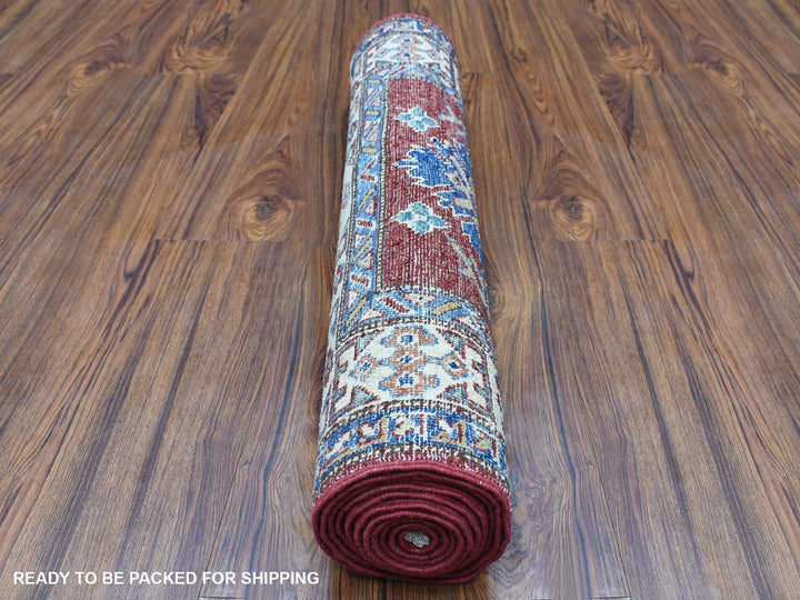 2'7" x 8'10" New Hand Knotted Red Wool Runner Oriental Rug - MOA10268029