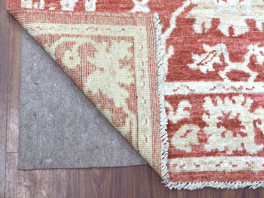 4'0" x 5'9" New Hand Knotted Red Wool Rectangle Oriental Rug - MOA10268041
