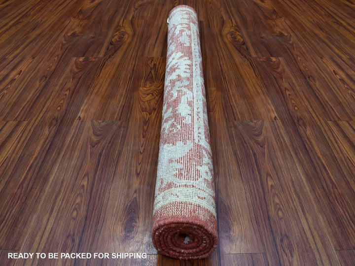 4'0" x 5'9" New Hand Knotted Red Wool Rectangle Oriental Rug - MOA10268041