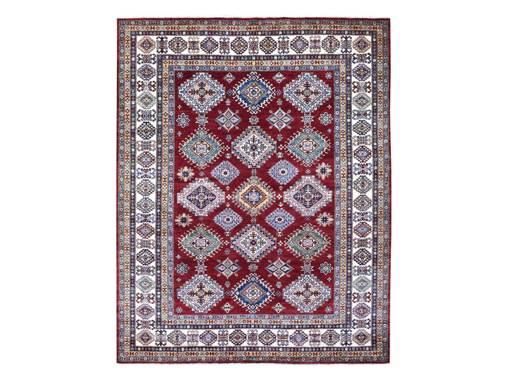 8'1" x 10'0" New Hand Knotted Red Wool Rectangle Oriental Rug - MOA10268058