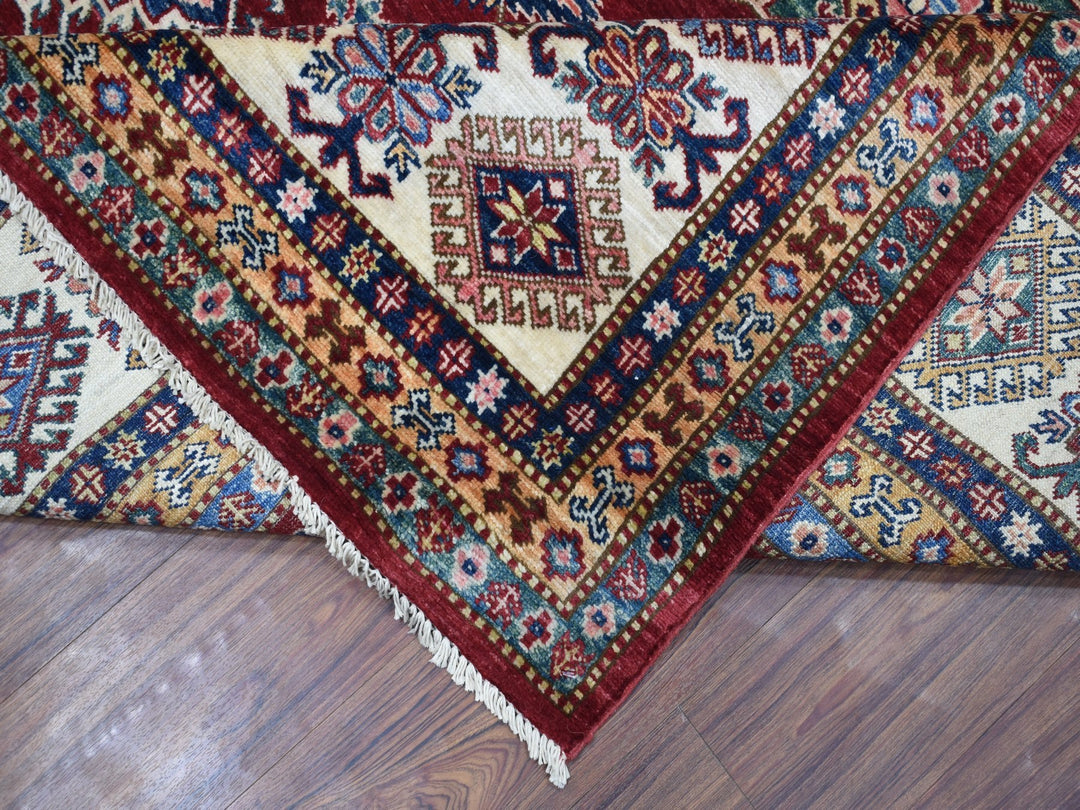 8'1" x 10'0" New Hand Knotted Red Wool Rectangle Oriental Rug - MOA10268058