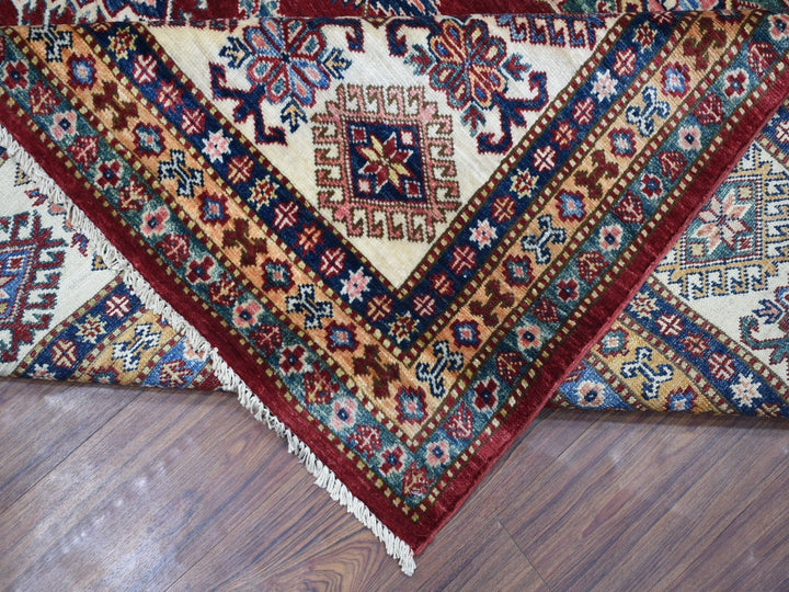 8'1" x 10'0" New Hand Knotted Red Wool Rectangle Oriental Rug - MOA10268058