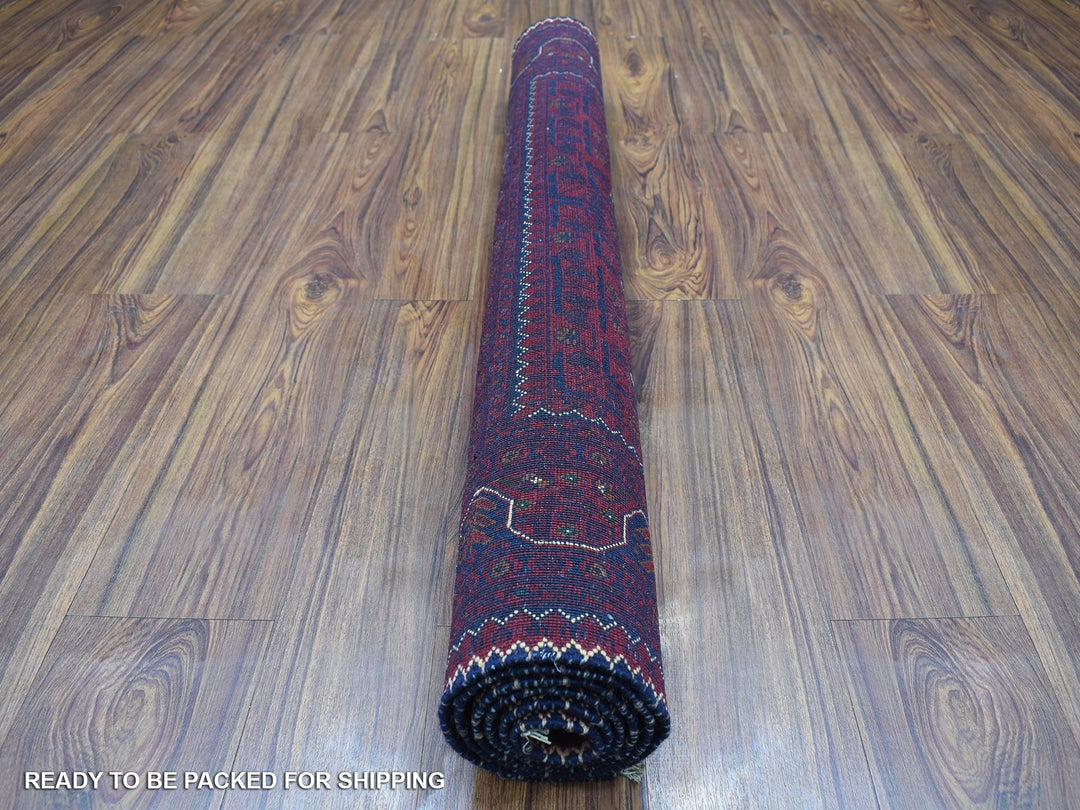 3'10" x 5'9" New Hand Knotted Red Wool Rectangle Oriental Rug - MOA10268070