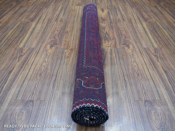 3'10" x 5'9" New Hand Knotted Red Wool Rectangle Oriental Rug - MOA10268070